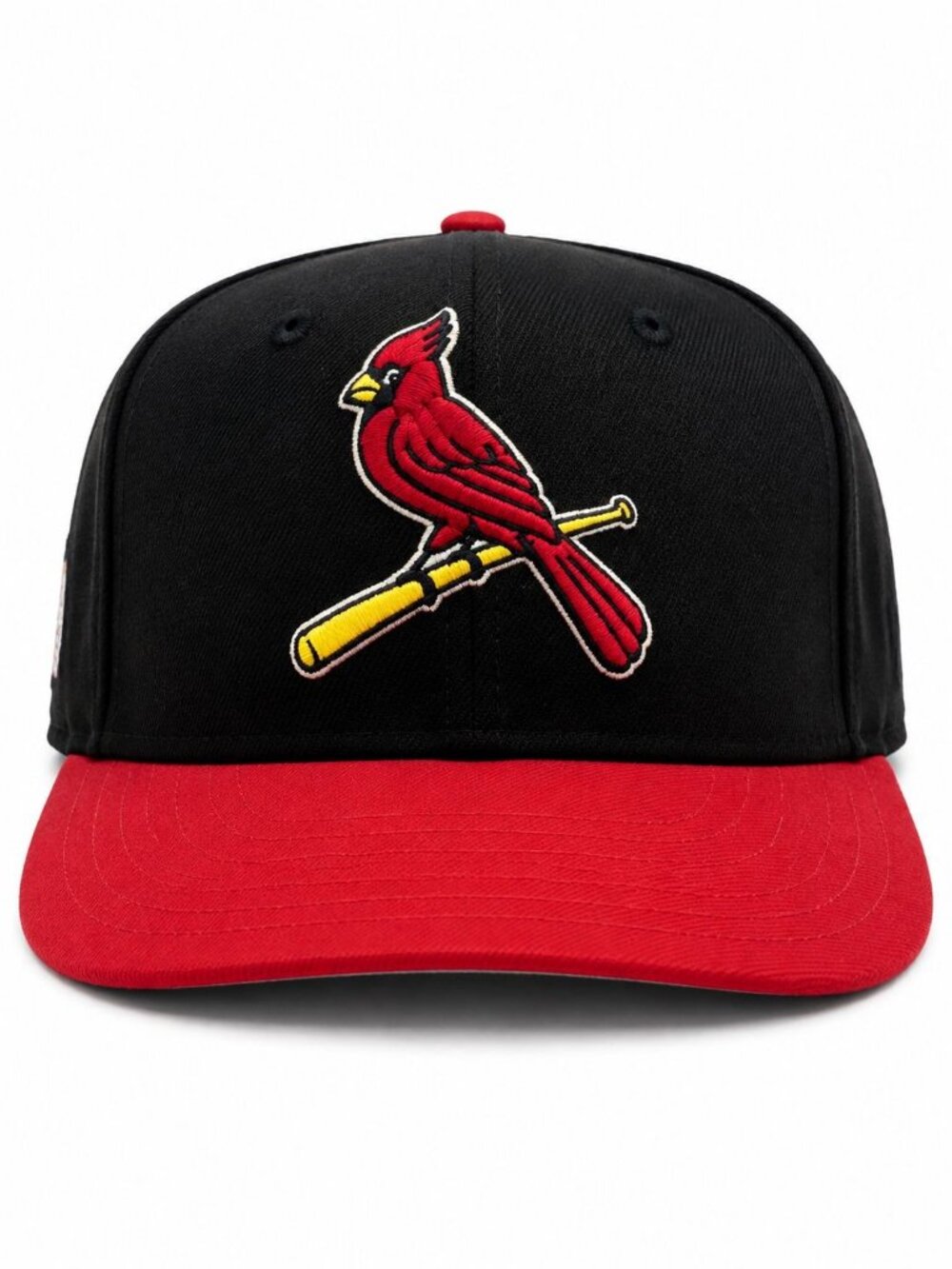 St. Louis Cardinals Mens Baseball Cap Black & Red Cotton Embroidered Logo Fitted